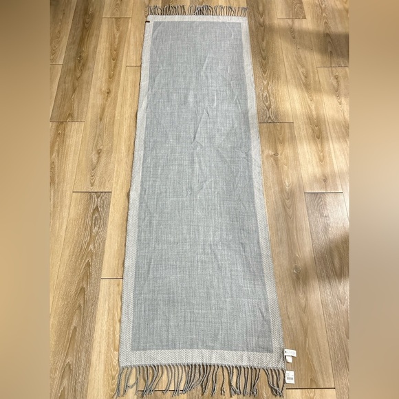 Roots Hariette Reversible Scarf Grey Mix NWT 200x74cm Fringe - Picture 5 of 5